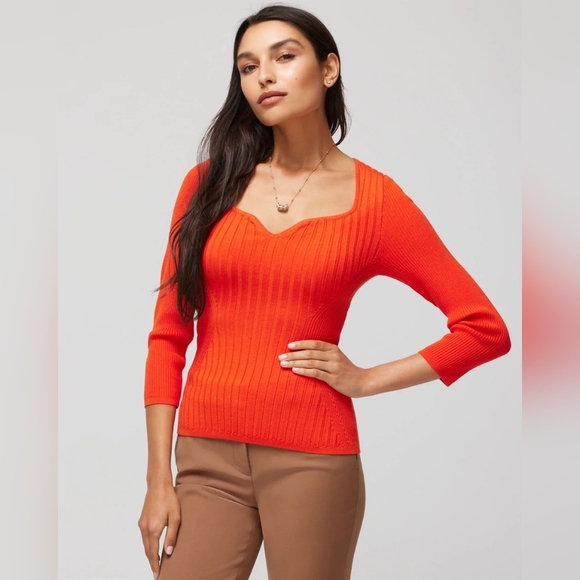 WHBM Sweetheart Ribbed Top Size Medium - Picture 2 of 6